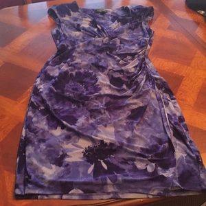 Size 8 Ralph Lauren blue flowery dress,
